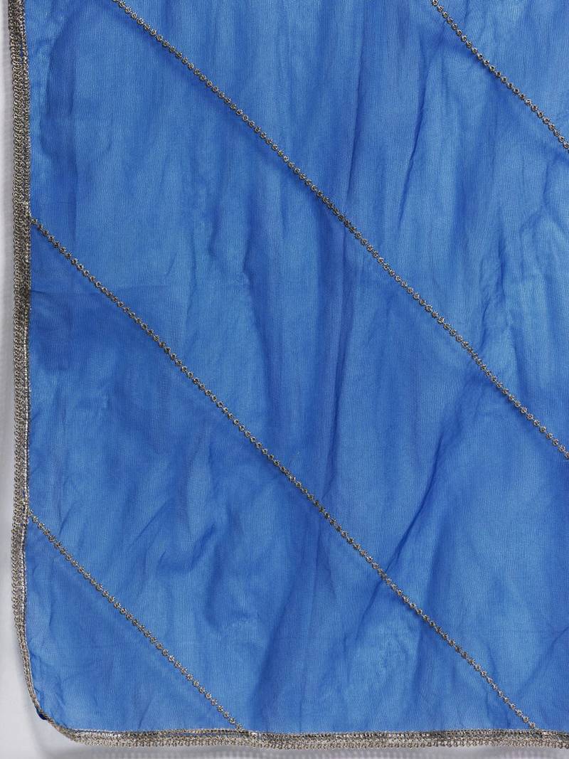Yoke Design Zardozi Kurta With Trousers & Dupatta