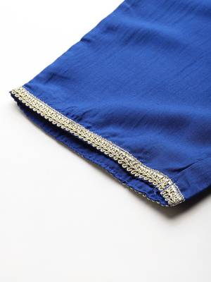 Yoke Design Zardozi Kurta With Trousers & Dupatta 8