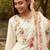White Floral Yoke Design Tie-Up Neck Straight Kurta With Trousers & Dupatta