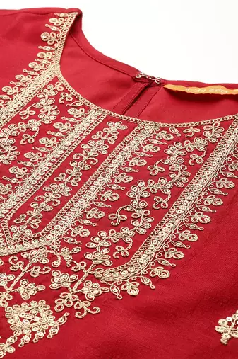 Ethnic Motifs Embroidered Sequinned Kurta With Trousers & Dupatta