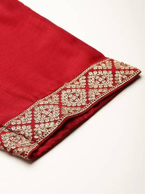 Ethnic Motifs Embroidered Sequinned Kurta With Trousers & Dupatta 8