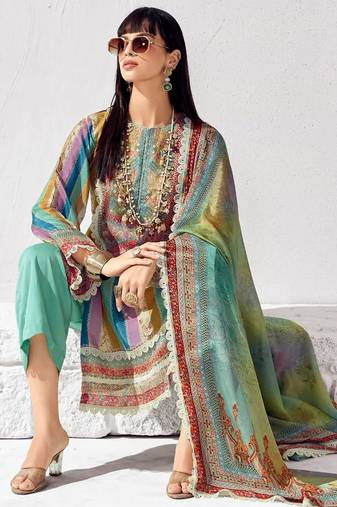 Women Ethnic Motifs Printed Regular Kurta Trousers With Dupatta