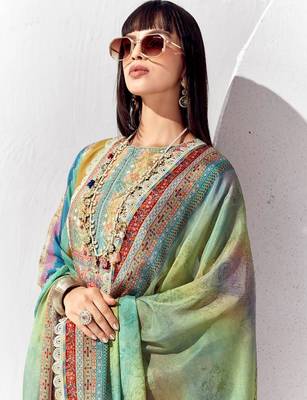 Women Ethnic Motifs Printed Regular Kurta Trousers With Dupatta 2