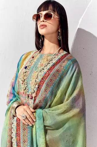 Women Ethnic Motifs Printed Regular Kurta Trousers With Dupatta