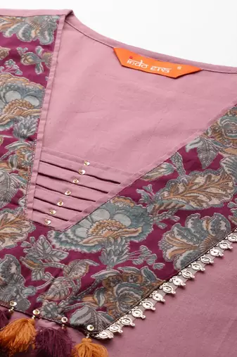 Floral Print Pure Cotton Kurta with Trousers & Dupatta