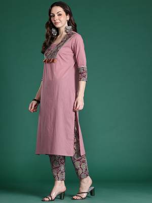 Floral Print Pure Cotton Kurta with Trousers & Dupatta 6