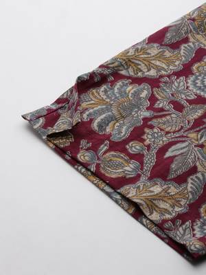 Floral Print Pure Cotton Kurta with Trousers & Dupatta 9