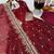 maroon color sequin embroidery silk blend gown set