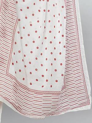 Women Printed Panelled Sequinned Pure Cotton Kurta Trousers & Dupatta 3