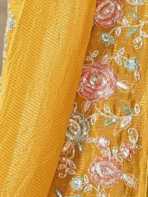 Floral Embroidered Regular Thread Work Straight Kurta With Trousers & Dupatta 5