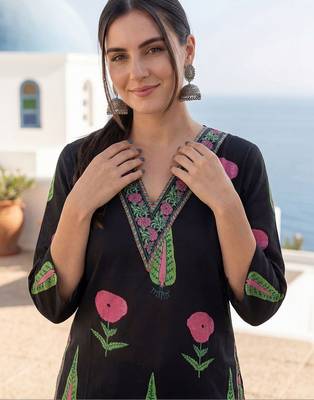 Women Floral Printed Regular Pure Cotton Kurta with Palazzos 5