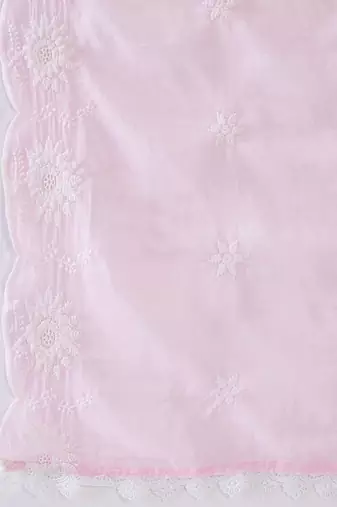 V Neck Floral Embroidered Pure Cotton Kurta with Trouser & Dupatta