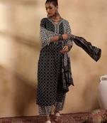 Women Printed Regular Pure Cotton Kurta with Salwar & With Dupatta