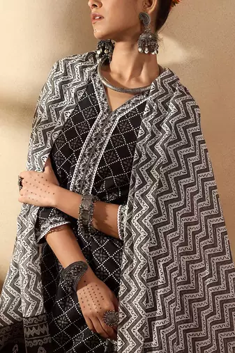 Women Printed Regular Pure Cotton Kurta with Salwar & With Dupatta