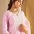 Floral Yoke Design Straight Sequinned Liva Kurta with Trousers & Dupatta