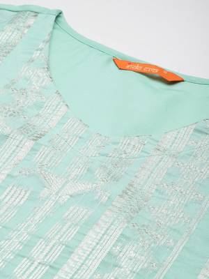 Women Regular Chanderi Silk Kurta with Trousers & With Dupatta 2