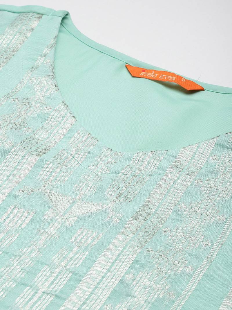 Women Regular Chanderi Silk Kurta with Trousers & With Dupatta