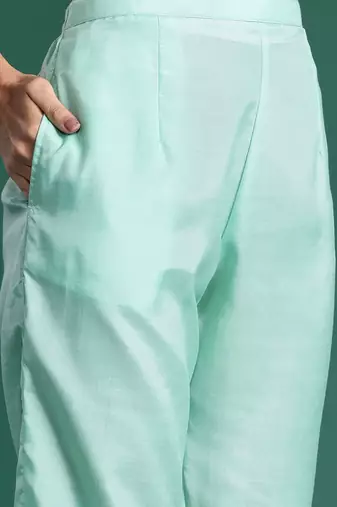 Women Regular Chanderi Silk Kurta with Trousers & With Dupatta