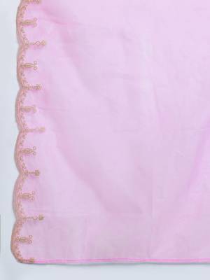 Ethnic Motifs Embroidered Thread Work Liva Kurta with Trousers & With Dupatta 4