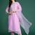 Ethnic Motifs Embroidered Thread Work Liva Kurta with Trousers & With Dupatta