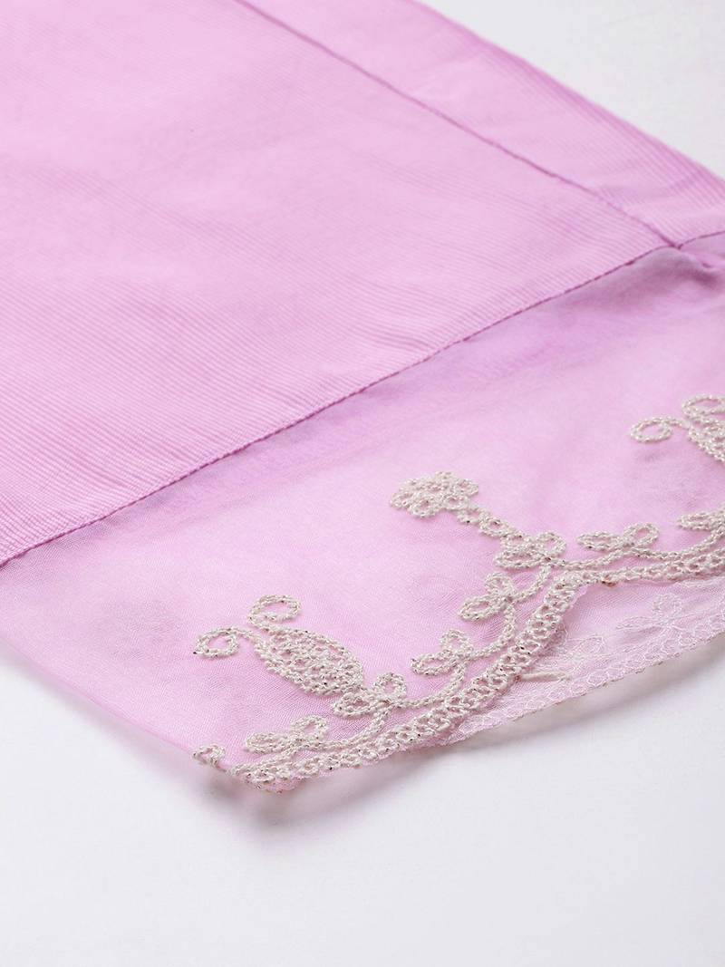 Ethnic Motifs Embroidered Thread Work Liva Kurta with Trousers & With Dupatta
