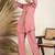 Pink Floral Printed Above Knee Shirt Collar Straight Kurta With Trouser