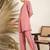 Pink Floral Printed Above Knee Shirt Collar Straight Kurta With Trouser