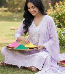 Women Ethnic Motifs Embroidered Regular Thread Work Pure Cotton Kurta with Trousers & With Dupatta