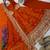 orange color sequin embroidery silk blend gown set
