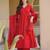 Red Embroidery Work Silk Blend Salwar Suit