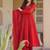 Red Embroidery Work Silk Blend Salwar Suit
