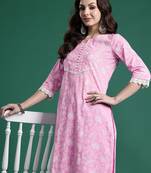 Women Floral Printed Regular Pure Cotton Kurta with Trousers