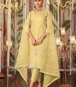 Women Ethnic Motifs Embroidered Regular Thread Work Kurta with Trousers & With Dupatta