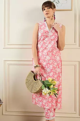 Women Pink Kurta Sets