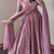 pink color sequin embroidery silk blend gown set