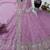pink color sequin embroidery silk blend gown set