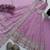 pink color sequin embroidery silk blend gown set