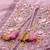 Floral Embroidered Thread Work Linen Kurta with Trousers & Dupatta