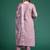 Floral Embroidered Thread Work Linen Kurta with Trousers & Dupatta