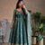 rama green color sequin embroidery silk blend gown set