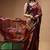 elegant brown silk blend saree with hand-painted floral art & golden zari border