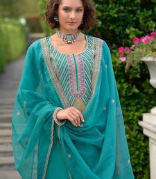 Ethnic Motifs Yoke Design Straight Kurta with Trousers & Dupatta