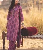 Women Printed Regular Sequinned Pure Cotton Kurta with Salwar & With Dupatta
