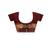 elegant brown silk blend saree with hand-painted floral art & golden zari border