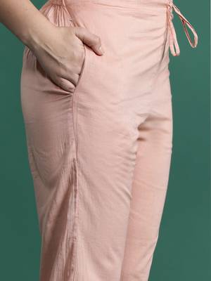 floral embroidered thread work  cotton kurta with trousers & with dupatta 3