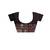 elegant black hand-painted silk blend saree with floral batik print & golden zari border