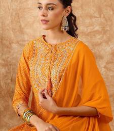 Bandhani Printed Straight Gotta Patti Kurta with Skirt & Dupatta