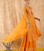 Bandhani Printed Straight Gotta Patti Kurta with Skirt & Dupatta