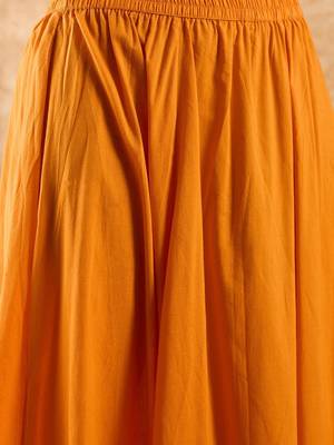 Bandhani Printed Straight Gotta Patti Kurta with Skirt & Dupatta 3