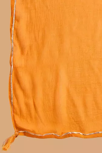 Bandhani Printed Straight Gotta Patti Kurta with Skirt & Dupatta